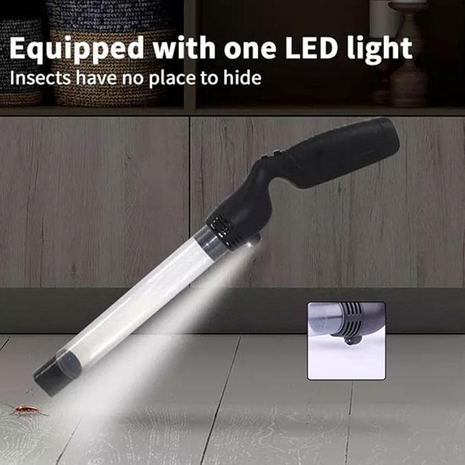 2025 Vacuum Bug Catcher Spider Insect Traps Catcher Bug Pest Control for Adults,Kids Insects Handheld Pest Suction Trap LED Flashlight for Ants,Moth,Stink Bugs,Beetle,Cockroach(Battery Not Include)