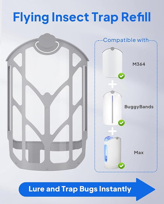 4 Pack Refill Cartridges Compatible with ZEVOPlug-in Light M364, M364A & Max - Flying Insect Trap Replacement Kit for Indoor Use (4 Refill Cartridge)