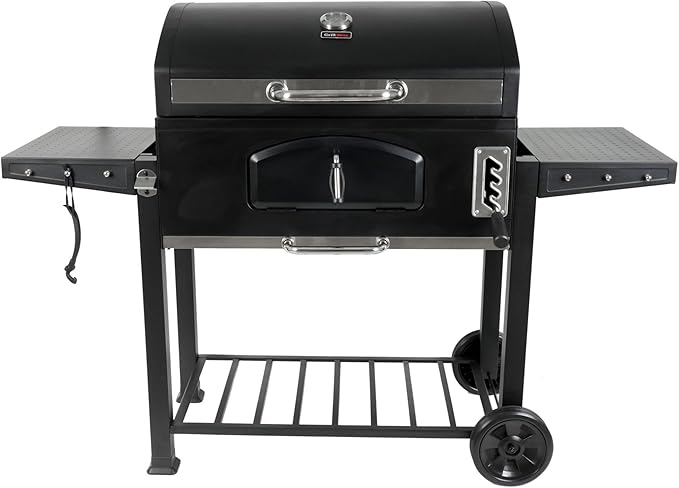 Grill Boss Charcoal Grill with Large 32-Inch Cooking Area - Includes Warming Rack, Side Shelves, Bottom Storage and Wheels for Outdoor BBQ, Tailgating, Camping & Backyard Grilling