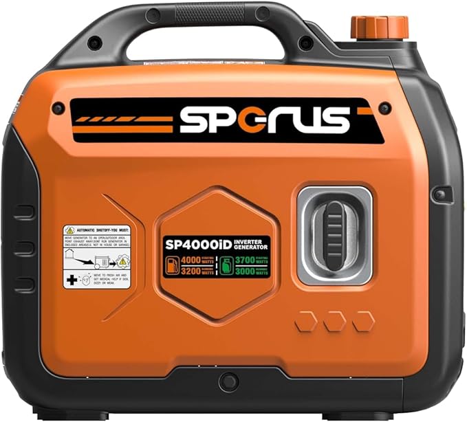 SPERUS Dual Fuel 4000W Portable Gas Generator with Super-quiet & Parallel Capability, RV-Ready, EPA Compliant, Small for Backup Home Use & Camping