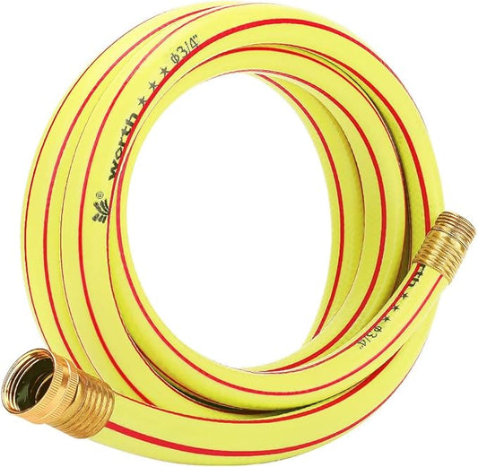 Short Lead-in Yellow Garden Hose 3/4 in. x 10 ft.-Kink Free, Leakproof, Flexible -Heavy Duty Durable Lightweight Water Pipe for Commercial Use, Lawn Care & Equipment Connection -Male to Female Fitting