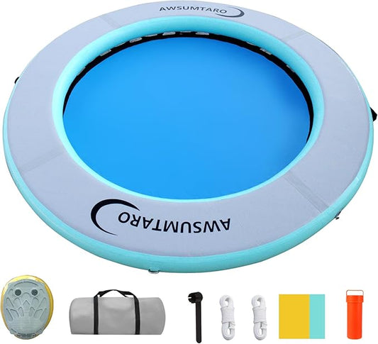 Inflatable Water Hammock, Suitable for Lakes, Pools, Beaches, Rivers, Adult Parties, Round Inflatable Dock