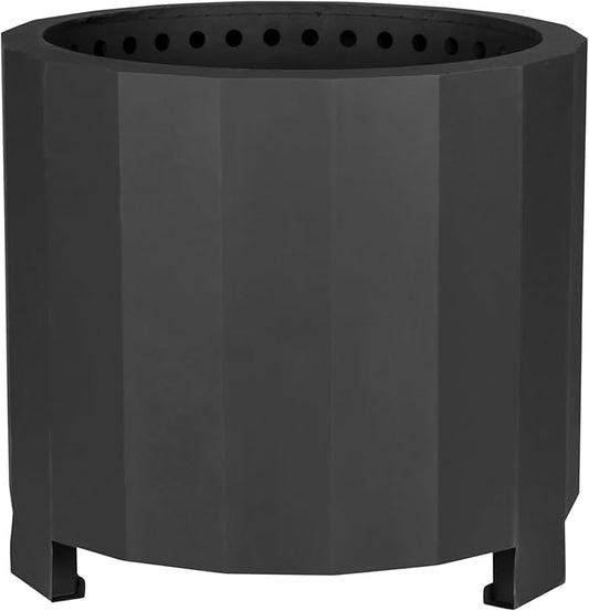 Flash Furniture Titus Commercial Grade Wood Burning Smokeless Outdoor Firepit - Black Finish - 19.5 inches - Portable - Waterproof Cover