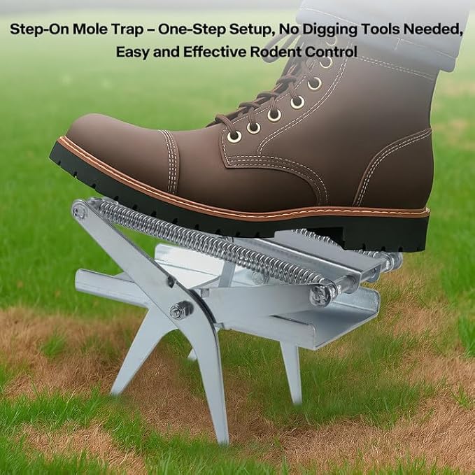 Scissor Mole Trap – Heavy-Duty Step-to-Set Yard & Garden Eliminator Trap, Galvanized Steel Construction, Easy-to-Use & Reusable Outdoor Solution