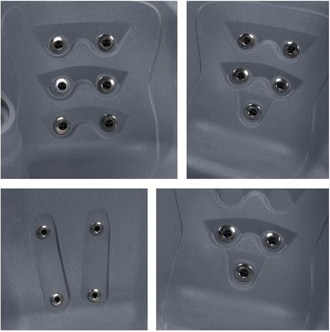 AquaLife Ariana™ 7-Person 30-Jet Non-Lounger Hot Tub with LED Lighting, Insulated Cover, Built-in Ice Bucket, Stainless Steel Heater and Ozonator