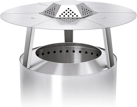 Fire Pit Heat Deflector for Solo Stove Yuokon 1.0/2.0 and Other 27" Fire Pit, with 3 Legs 304 Stainless Steel for Solo Stove Accessories, for Outdoor Firepit Captures and Redirects Warmth.