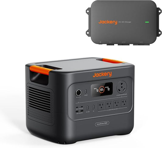 Jackery HomePower 3000 Portable Power Station with DC-DC Alternator Charger, 3600W (Surge 7200W) Output, 3072Wh LFP Solar Generator, Essential Backup for Home Use, Power Outage, Emergencies, RVs