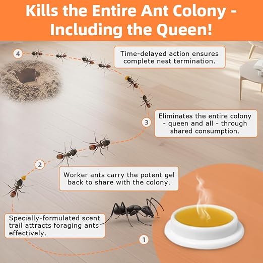 48 PCS Ant Killer Gel Bait Stations, Extra Strengthen Ant Bait Traps, Long-Lasting Effective Pest Gel for Carpenter Ants and Other Common Household Ants, No Mess Easy Use, Safe for Pets and Kids