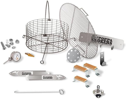 Big Poppa's DIY Drum Smoker Kit - Convert a 55 Gallon Drum into a Premium BBQ Grill - Unleash Your Inner Pitmaster & Craft Your Customize BBQ Setting with our Smoker Accessories