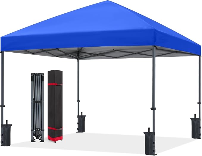 ABCCANOPY Pop Up Canopy - Outdoor Patio Portable Canopy Tent Heavy Duty for Backyard and Deck with 4 Sandbags(Royal Blue, 12x12)