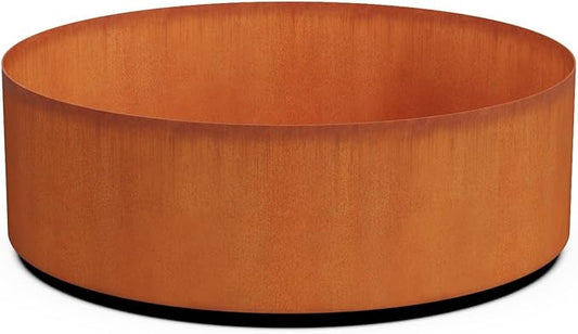 PLANTERCRAFT Corten Steel Metal Planter Box, Round Sizes, Modern Garden Steel planters for Commercial and Residential Outdoor Use.