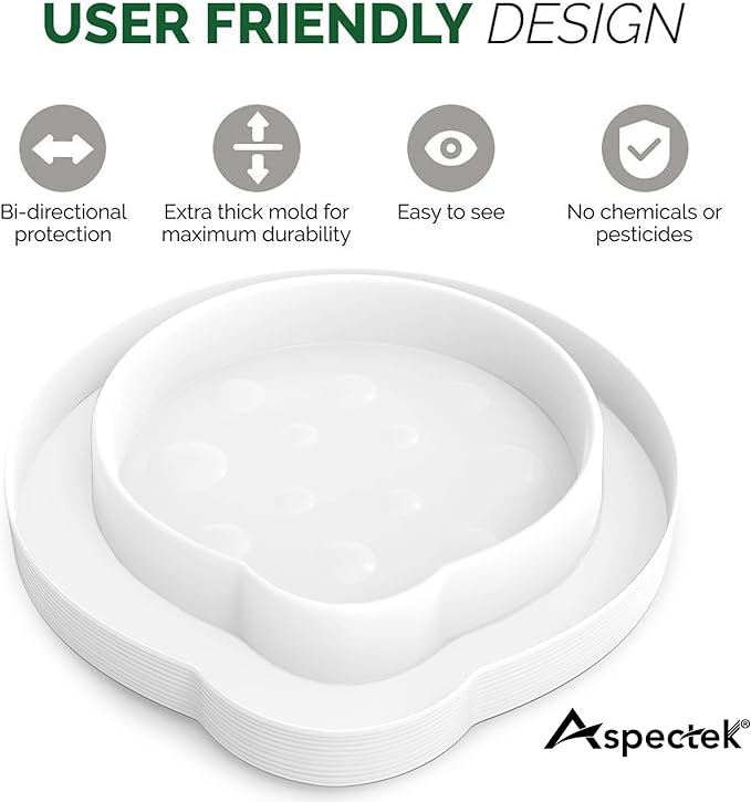 ASPECTEK Bed Bug Interceptors, Pack of 8 Pesticide-Free Traps and Insect Detectors, Effective Pest Control Solution with No Chemicals for Bed Bugs and Other Pests, White
