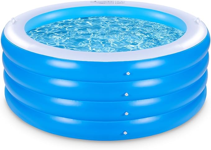 Inflatable Swimming Pool, 70"x30" Large Deep Round Inflatable Pool with Handles Family Pool, Summer Water Party, Outdoor, Garden Backyard, Suitable for Adults (Blue)