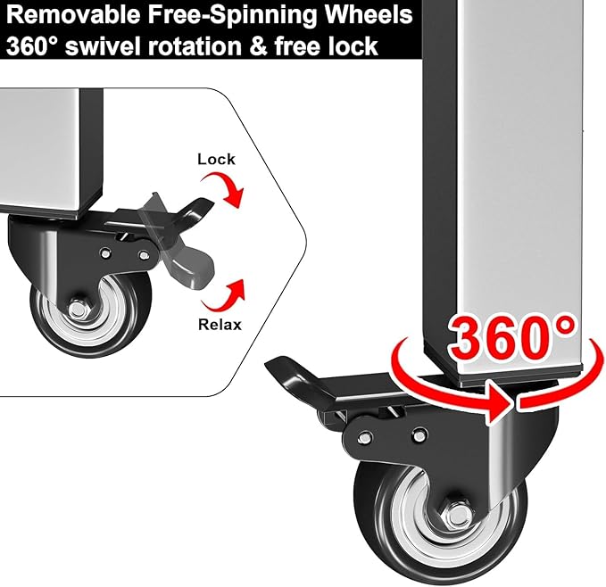 BBQ-PLUS 15-27 inch Universal Firepit Stand with Wheels for Solo Stove Bonfire Yukon Ranger 2.0 and Other 15~27" Outdoor Fire Pits,Adjustable Fireplace Accessory for Camping Outdoor