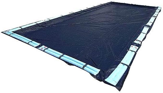 SWIMLINE HYDROTOOLS Super Guard Heavy Duty Pool Cover For Above Ground Swimming Pools |21 X 37 FT Cover | Blue / Black | Water Tube Sleeves | UV Protected For 16X32 FT Rectangle Pools | CO82137R