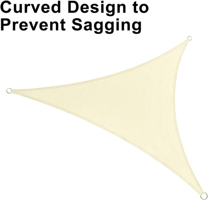 LOVE STORY Custom Size 7'x10'x12.2' Butter Cream Sun Shade Sail Right Triangle Sunhsade Fabric Awning Canopy for Patio Backyard Carport Pergola (Customized)