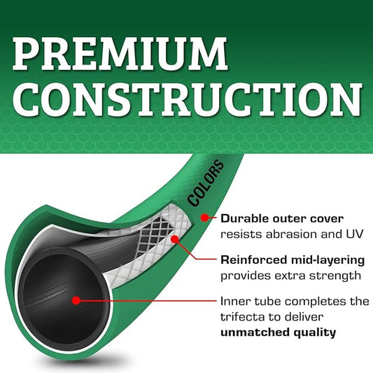 Flexzilla Colors SwivelGrip Garden Hose 5/8 in. x 10 ft., Lightweight All-Weather Water Hose, Durable and Flexible, Leak-Free Connections, Forest Green