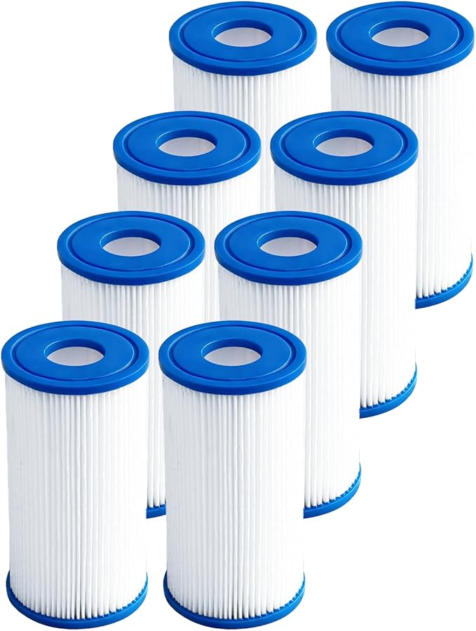 DAYEAR Cold Plunge Filter Cartridge 20 Micron Pleated Sediment Filter 5"x2.5" (8 Pack) Replacement Most Compatible with Cold Plunge Chiller,Ice Bath Chiller