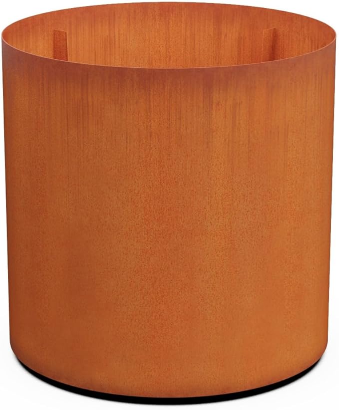 Plantercraft Extra Large Corten Steel Planter 36 Inch | Large Round Planters for Outdoor Plants | Modern Metal Garden Planter for Landscape, Patio, and Entryway