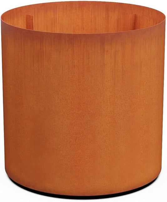PLANTERCRAFT Corten Steel Metal Planter Box, Round Sizes, Modern Garden Steel planters for Commercial and Residential Outdoor Use.
