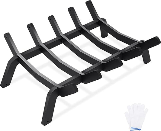 1MORE Fireplace Grates 17 Inch - Heavy Duty Steel Fireplace Rack | Fireplace Log Holder for Indoor | Small Fire Place Grate| Fireplace Racks for Inside Fireplace| Firewood Grate| Wood Stove Grate