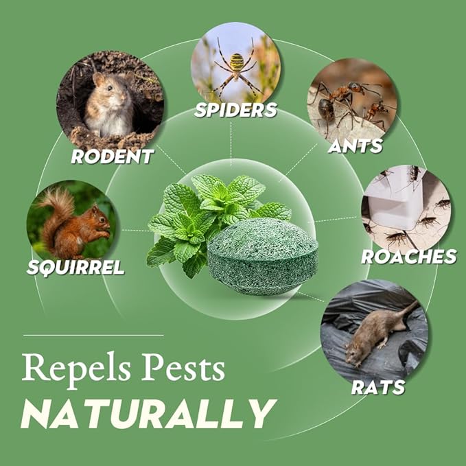 48Pcs Rodent Mice Repellent, Peppermint Oil to Repel Mice and Rats