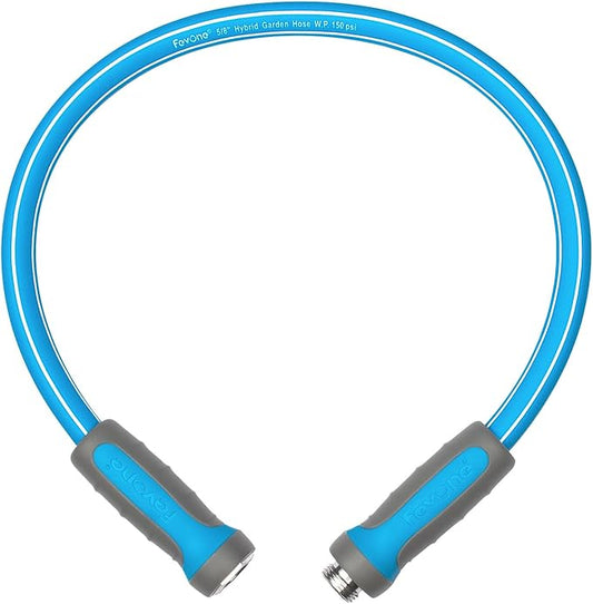 Fevone Garden Leader Hose 3 ft., Lightweight Hybrid Water Hose, Flexible and Durable, Leak-Free Connections