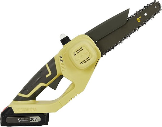 20V MAX Brushless Mini Chainsaw, 8-Inch Cordless Electric Pruning Saw, Battery Powered for Tree Trimming, Limb Cutting, and Home Garden Use