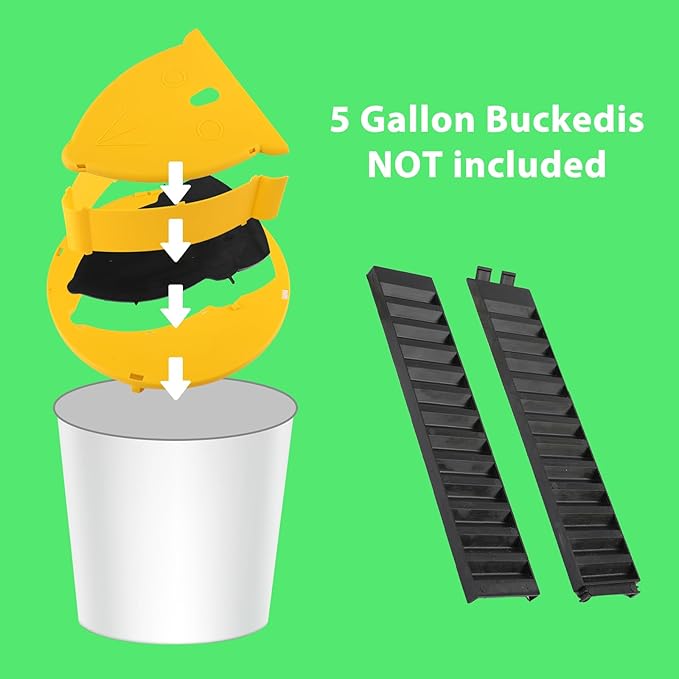Mouse Trap Bucket- 5 Gallon Bucket Lid Mouse Rat Trap - Automatic Reset Flip and Slide Mouse Trap - Humane Mouse Rat Traps for Indoor Outdoor Use - Reusable (3PACKS)