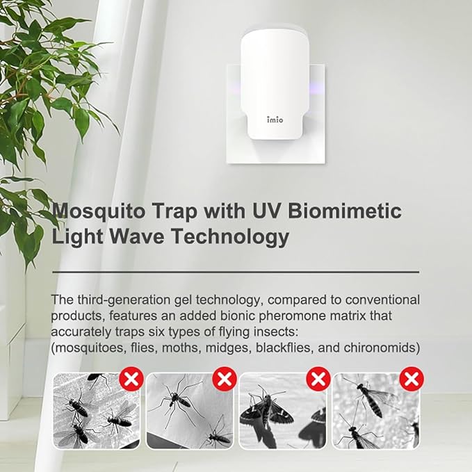 Electric Indoor Fly Trap, Bug Zapper & Gnat Catcher – Silent UV Light Fruit Fly Killer – Pet Safe, Mess-Free Plug-in for Kitchen, Home, Bedroom (2 Devices + 6 Refills)