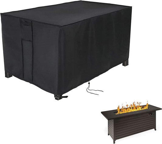 Rectangular Fire Pit Cover for Best Choice Products 57 inch Propane Gas Fire Pit Table,Outdoor Waterproof Firepit Table Cover - 57 X 22 X 25 Inch