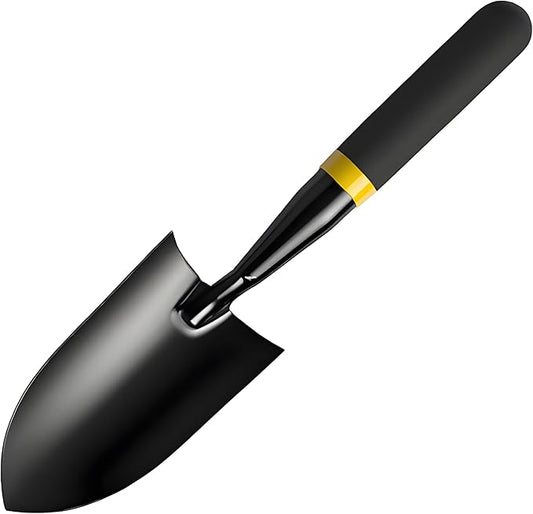 Garden Trowel - Metal Hand Shovel with Rubber Handle. This Garden Hand Trowel is Easy to use and Suitable for Soil Planting, Digging, transplanting and Outdoor Exploration Activities.