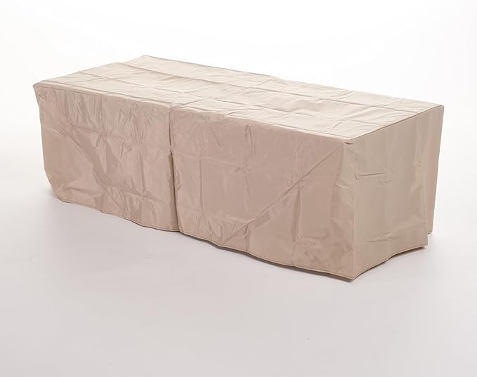 Propane Fire Pit Table, 56" MGO Firepits for Outside, Rectangular Gas Fire Pit for Outside Patio, Propane Fire Table with Rain Cover for Deck, Backyard, 50,000BTU, Tank Not Included, Brown