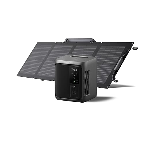 EF ECOFLOW Solar Generator DELTA 3 1000 Air with 110W Solar Panel, 960Wh LiFePO4 (LFP) Battery, 500W AC Output Portable Power Station for Home Backup, Power Outages, Camping & RVs