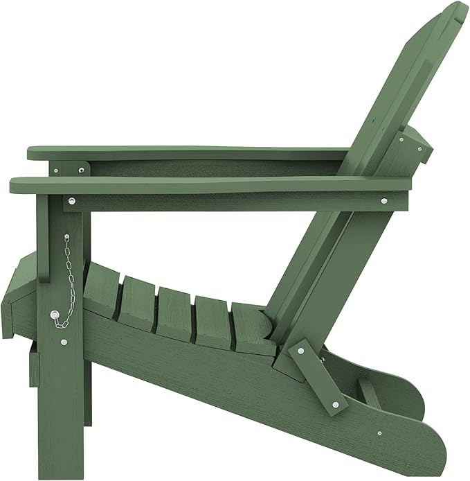 SERWALL Adirondack Chair Set of 4 for Patio Garden Outdoors Fire Pit- Army