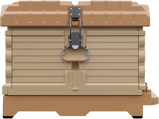 Apimaye Ergo Insulated 10 Frame Bee Hive Set [NO Frames Included] (Single Hive, Tan Body Blue Entrance)
