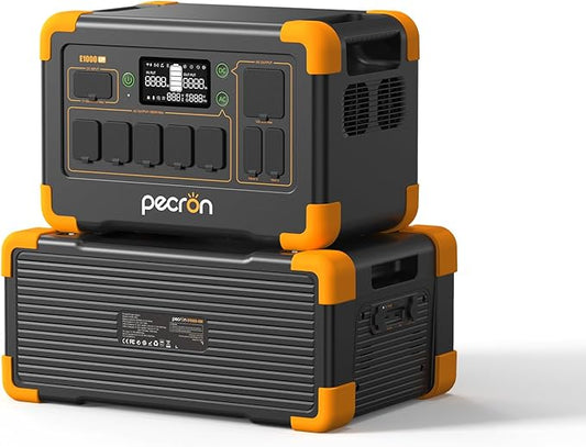 pecron 1024Wh Solar Generator with 3072Wh Extra Battery Expandable to 4096Wh, 1800W Portable Power Station LiFePO4 Battery Backup, Fast Charging Solar Generator for Home Use, Camping, RV, Emergencies