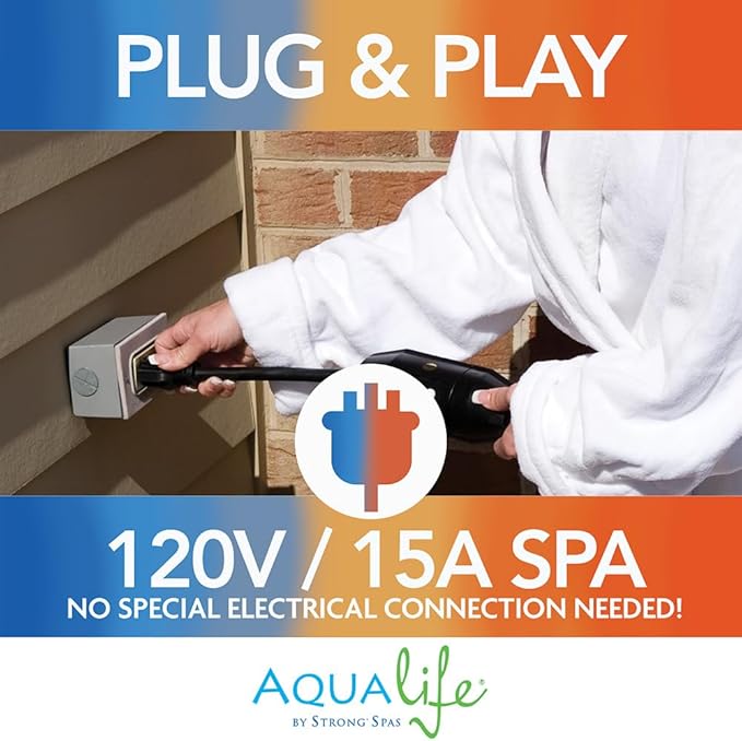 AquaLife Invi 5-Person Hot Tub with 11 Hydro Jets, LED Lighting & Insulated Cover – Non-Lounger Spa for Relaxation & Therapy