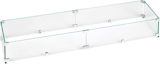 77.5" X 11.5" X 6” Linear Glass Flame Guard