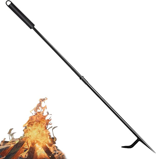 Fire Poker for Fire Pit, Heavy Duty 34-Inch Solid Steel Fireplace Poker, Portable Removable Design Poker Fire Poker for Fire Pit Outdoor Fireplaces Solo Stove Campfires & Indoor Use
