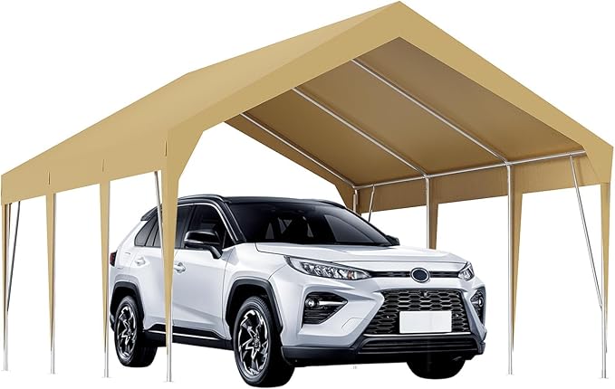 12 X 20FT Heavy Duty Carport, Portable Garage Shelter, Portable Car Tent Garage Waterproof UV-Resistant for Car, Truck