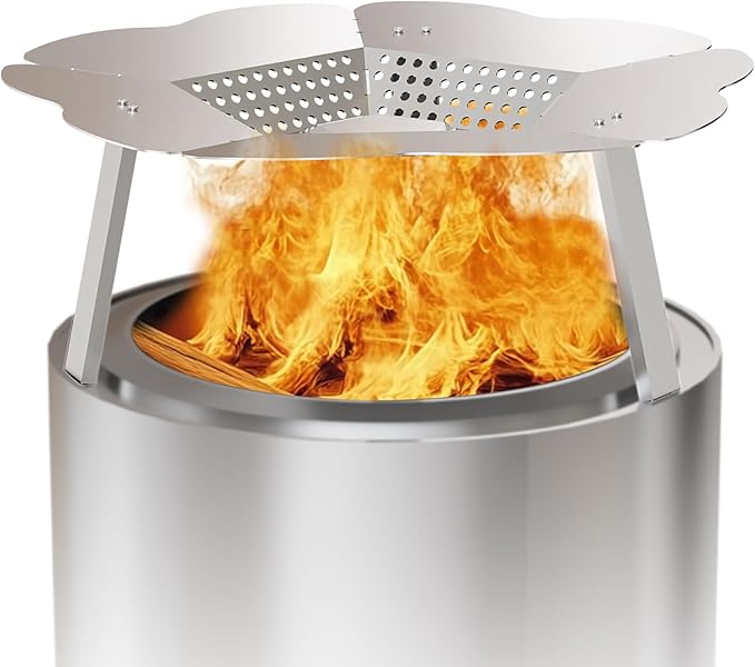 Upgraded Heat Deflector for Solo Stove Yukon 27", Durable 304 Stainless Steel Heat Diffuser with Handle & Leg, Capture and Redirect Warmth, Camping Accessory