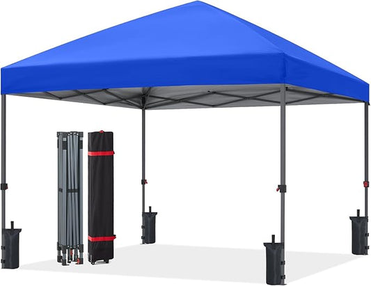 ABCCANOPY Pop Up Canopy - Outdoor Patio Portable Canopy Tent Heavy Duty for Backyard and Deck with 4 Sandbags(Royal Blue, 8x8)