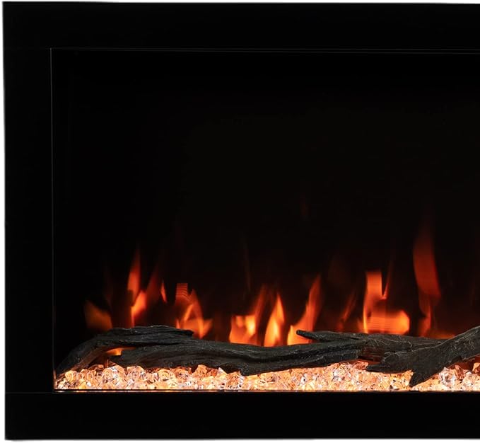 Modern Ember Highmark 50 Inch Smart Linear Electric Fireplace - Premium Flame with 10 Colors, Sleek Hidden Vent Design, Install Recessed in-Wall or Wall-Mount, WiFi Enabled