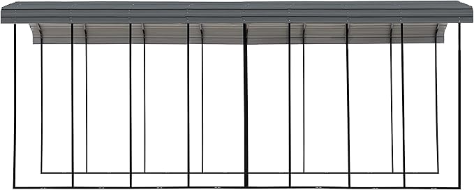 Arrow Carports Galvanized Steel Carport, RV Metal Carport Kit, 14' x 38' x 14', Charcoal