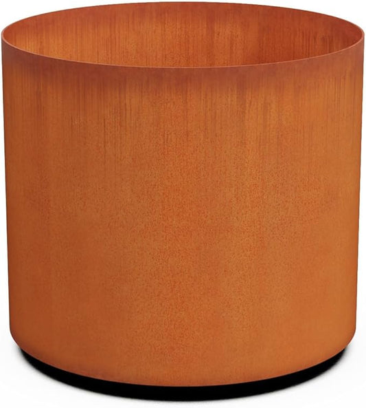 PLANTERCRAFT Corten Steel Metal Planter Box, Round Sizes, Modern Garden Steel planters for Commercial and Residential Outdoor Use.