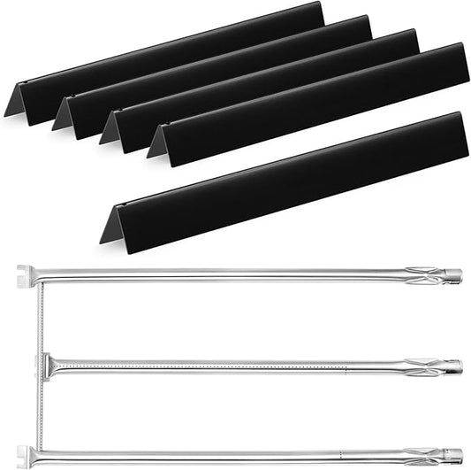 GasSaf 22.5 Flavorizer Bars 7536 7537 | 28 1/8 inch Grill Burner 7508 for Weber Spirit 300 E-310, E-320(Side-Knob), Gas Grill Parts for Spirit 700, Weber 900, Genesis Silver B/C Replacement Parts
