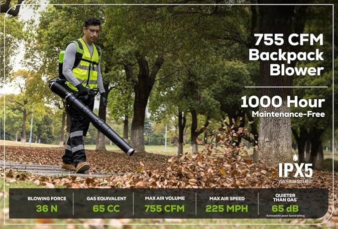 GREENWORKS Commercial Optimus 82v 36N Backpack Leaf Blower Core530 DP Kit BB361-C5DP (CORE TECH Batteries)