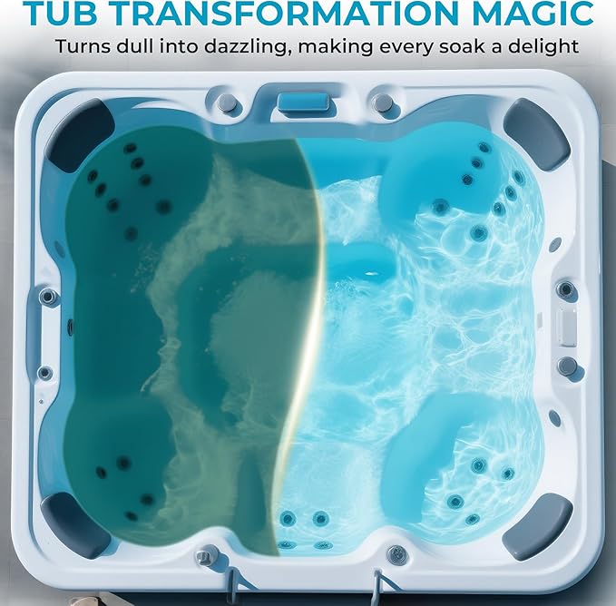 Non-Chlorine Spa Shock Oxidizer for Hot Tub, Chlorine-Free Treatment & Enhanced Oxidizing Shock for Hot Tubs & Spas, Single Dose Packets for Easy Hot Tub Maintenance & Treatment - 6 Packs