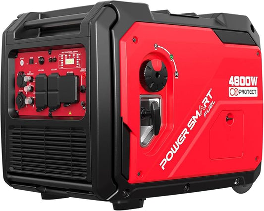 PowerSmart 4800-Watt Portable Inverter Generator with Electric Start, Super Quiet，Wheel Handle Kit, CO Protect, RV Ready, Parallel Capable Included, EPA Compliant